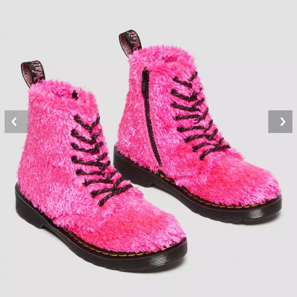 Brand New Dr. Martens Junior 1460 Tinsel Faux Fur Boot - Picture 3 of 9